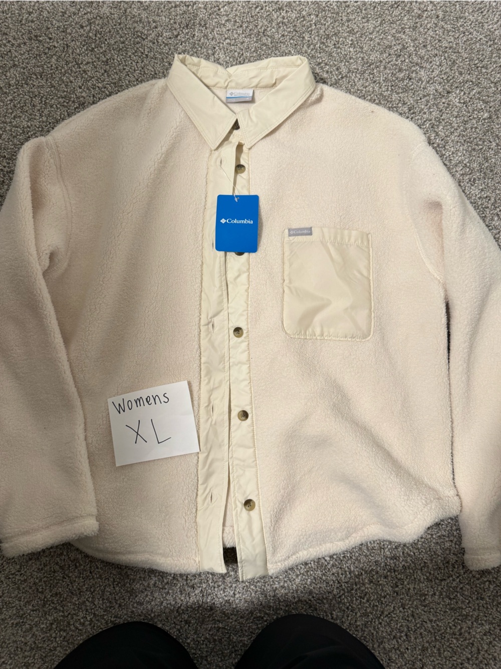 Columbia Cream Sherpa Shirt Jacket